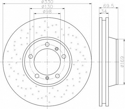 HELLA PAGID 8dd355121601 -  Тормозной диск